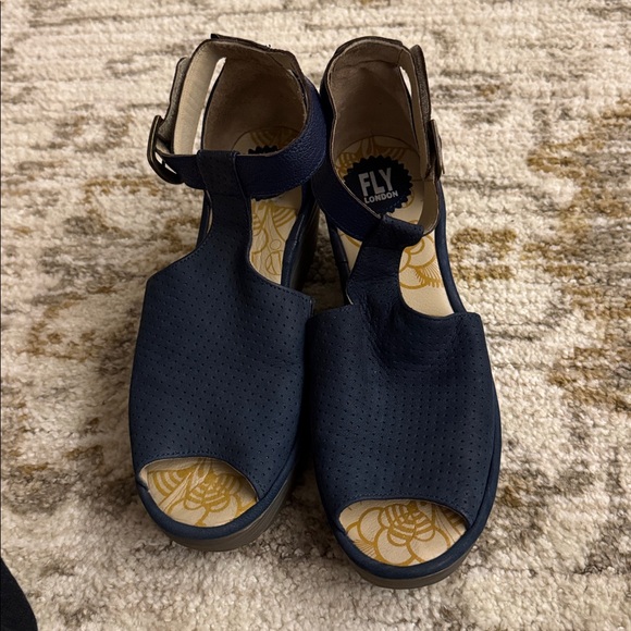 Fly London Yall Open Toe Platform Wedge Sandals Size 41 - Picture 5 of 8